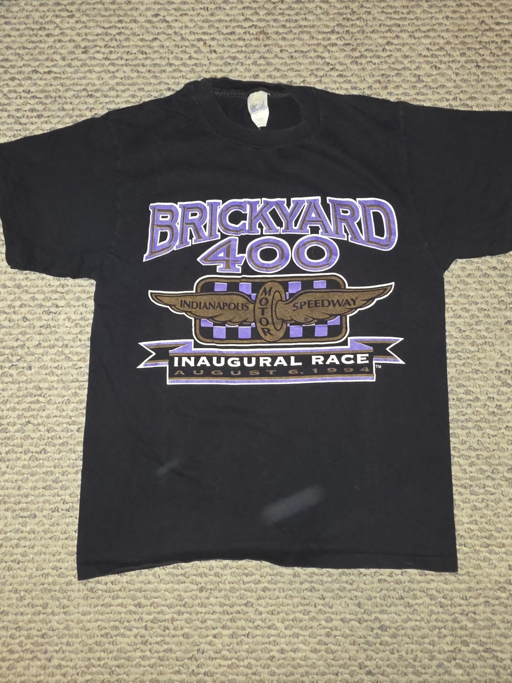 Vintage Black Brickyard 400 Inaugural Race Graphic Tee